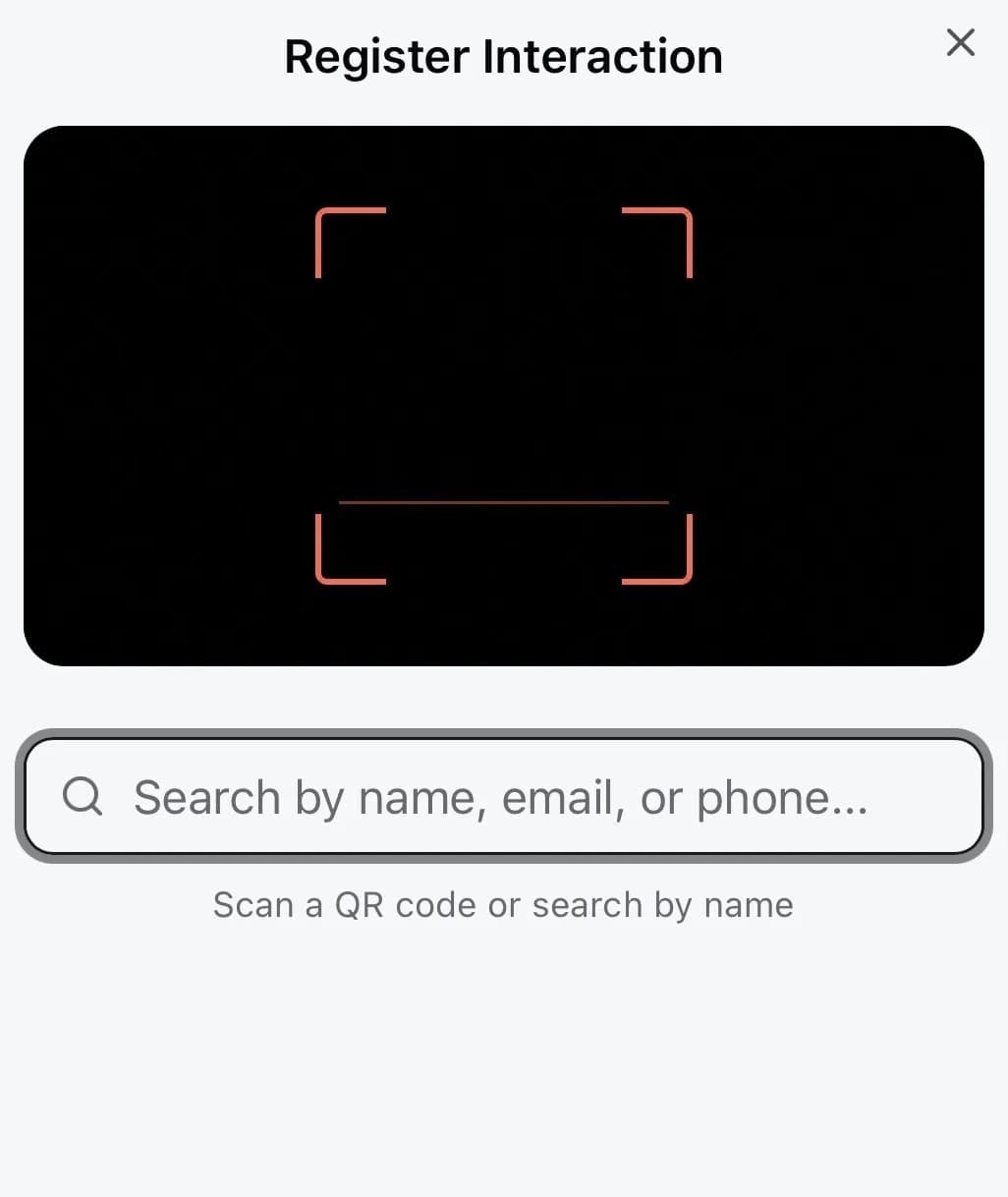 Scanning a wallet pass to record an interaction